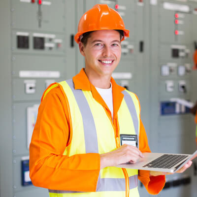 Electrician with Computer